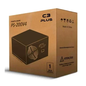 FONTE ATX200W PS-200V4 SEM CABO DE FORC A CINZA